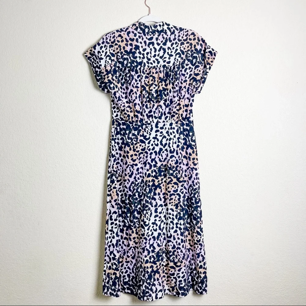 Veronica Beard Amani Dress Lilac Multi Leopard Animal Pastel Size 6 - Picture 11 of 12